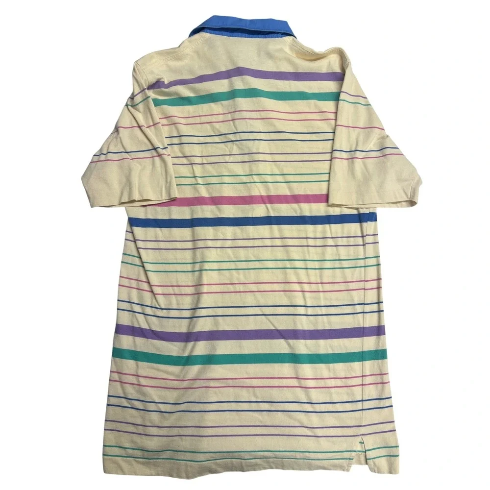 Colours Alexander Julian Mens Vintage 90s Striped Polo Shirt Large Preppy - Picture 8 of 9